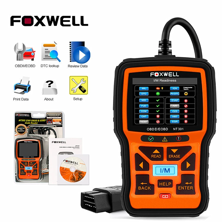 Foxwell NT301 CAN OBDII/EOBD Reader OBDII Инструмент для диагностики неисправностей автомобиля