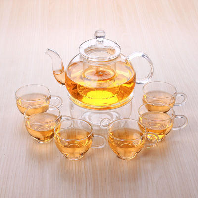 Juego de vidrio de flores y plantas juego de té tetera de flores con filtro juego de té de Kung Fu traje