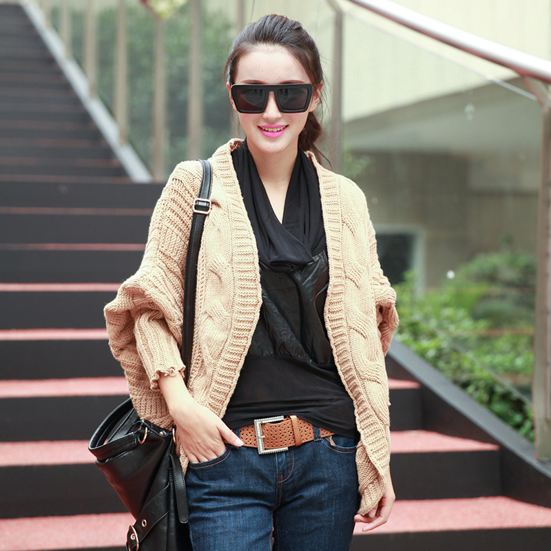 Papaya Milk Autumn and Winter New Sweater Korean Casual Loose Bat Sleeve Shawl Knitted Cardigan Jacket Trendy Papaya Milk Autumn and Winter New Sweater Korean Casual Loose Bat Sleeve Shawl Knitted Cardigan Jacket Trendy