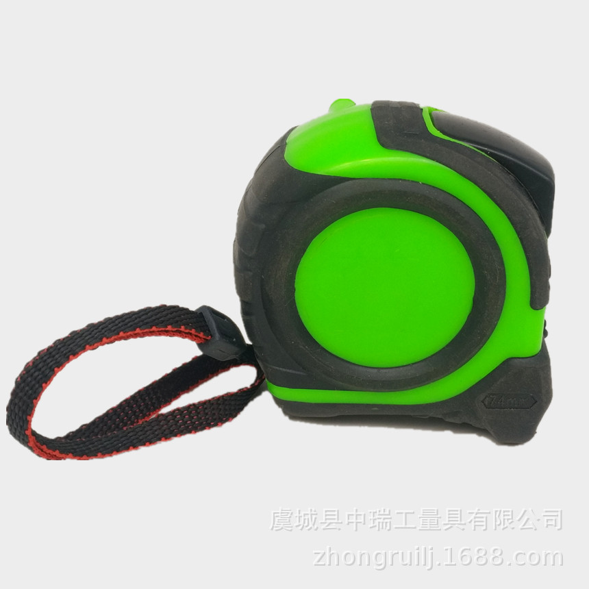 钢卷尺厂家直销5m自动刹车卷尺TPR包胶ABS新料0.10mm钢带测量卷尺