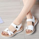 Summer new all-match flat sandals women's Velcro pregnant women's casual flat heel Korean style comfortable student genuine leather women's shoes