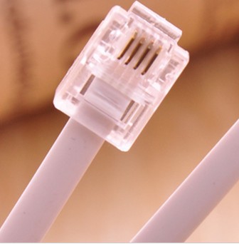 成品电话线 优质耐用四芯电话线 4芯 两头带水晶头 1米