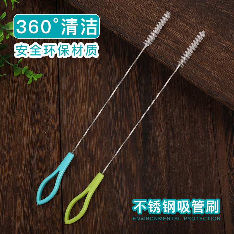 Sin embalaje independiente cepillo de paja de acero inoxidable botella de alimentación paja cepillo de nylon suministros de limpieza traje 4 piezas