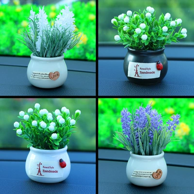 Avtomobil Bəzəkləri Simulyasiya Keramika Saksı Bitki Avtomobil Ətir Aromaterapiya Aksesuarları