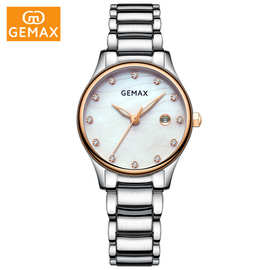 【特价】格玛仕 品牌正品防水石英手表女士时尚纤薄精钢腕表 8146