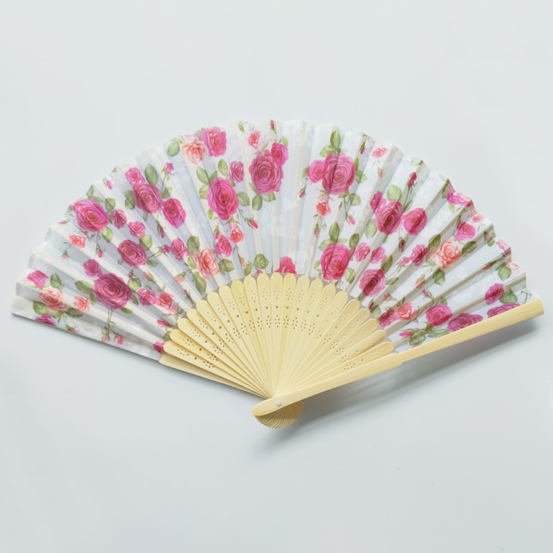 Hay en stock piezas de ventilador de pintura de tinta ligera transfronteriza ventilador de seda de ciruela