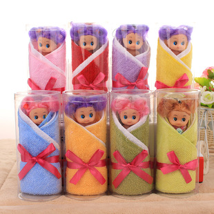 Cake Towel Valentine's Day Wedding Creative Business Birthday Back Gift Cotton Animal Cylinder Barbie Doll