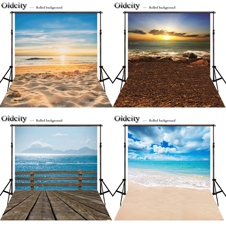 in stock wholesale photography background cloth ebay Amazon bulk direct supply background board foreign trade beach seascape theme