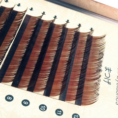 工廠新款 0.05深棕焦糖色技術開花嫁接假睫毛 嫁接種植眼睫毛