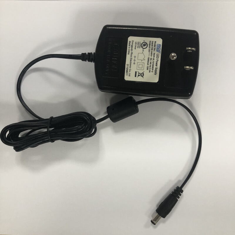 Us Standard Three-Prong Ground Wire with Magnetic Ring 5525Dc Head 12Vdc1A12W Led Lighting Adapter Dc