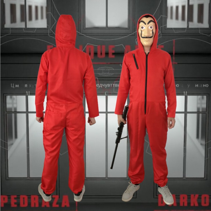 Dali red jumpsuit cosplay banknote house la casa de papel cosplay mask suit