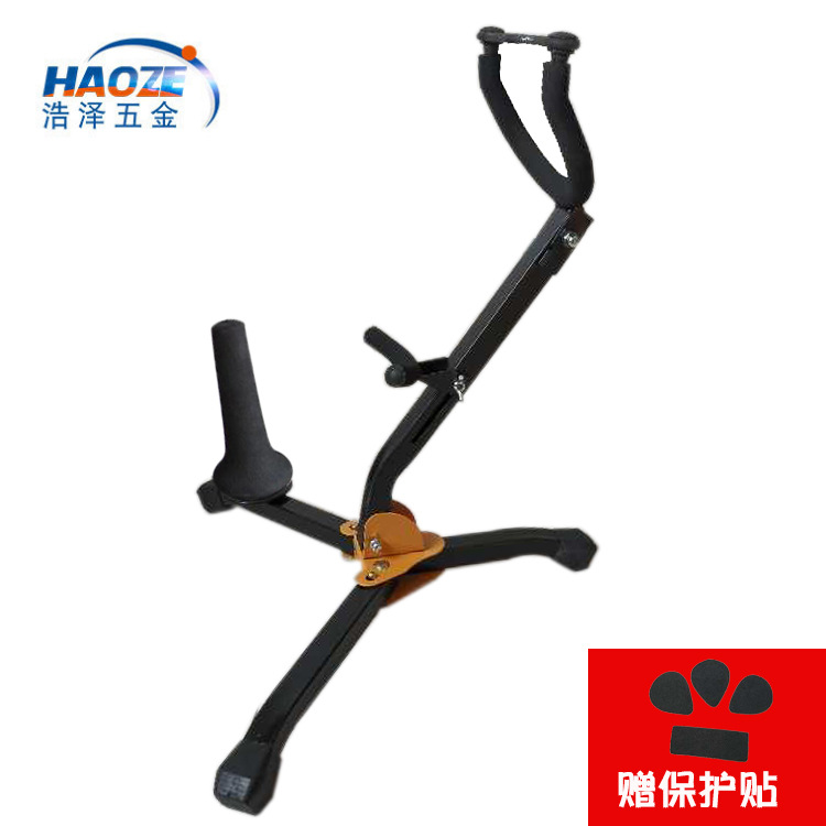 Fábrica al por mayor soporte saxofón alto tenor plegable codo flauta sola primavera negro tubo accesorios de instrumentos musicales