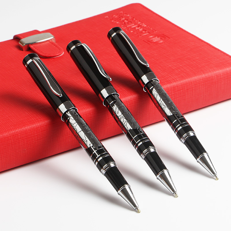 Factory Direct supply world map pen creative metal signature pen advertising gift ballpoint pen signature pen free design