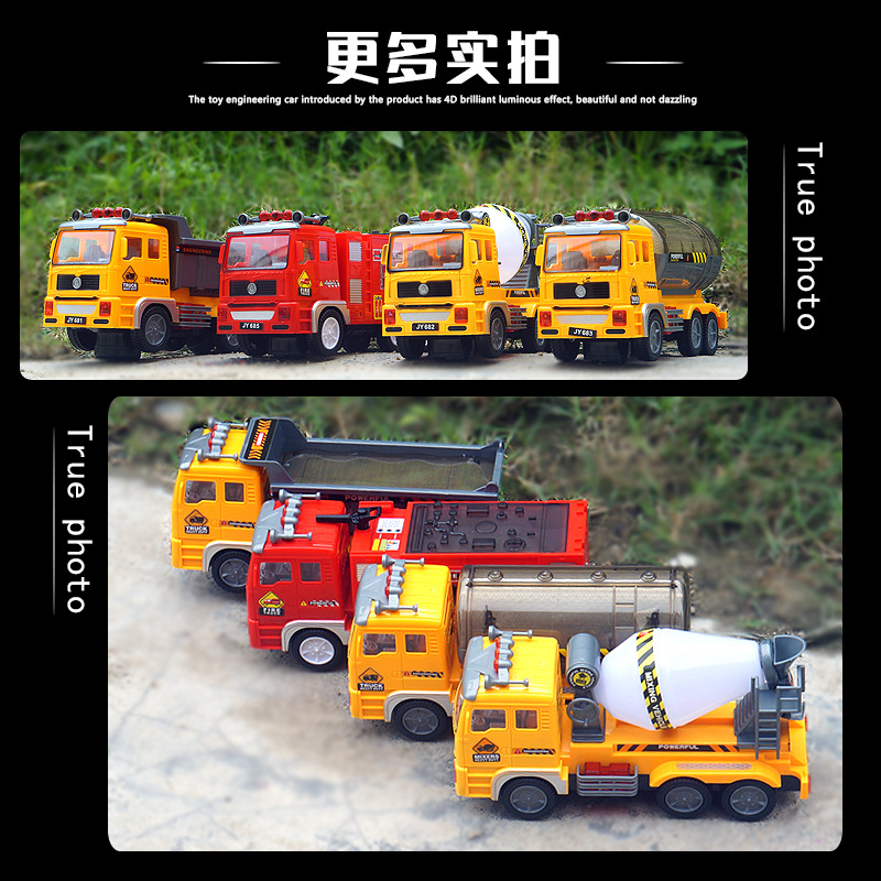 Juguetes de parada al por mayor coche eléctrico grande vehículo de ingeniería universal juguete 4D música ligera modelo de coche de juguete para niños