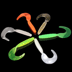 Spinning fake lure single tail soft worm 3.5cm/5.5cm/7cm tail grub 10 colors available lifelike fish silicone material
