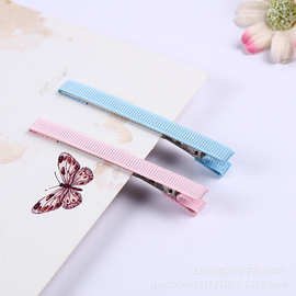 8CM细方夹贴布饰品头饰配件材料 罗文包边DIY手工发饰鸭嘴夹发夹
