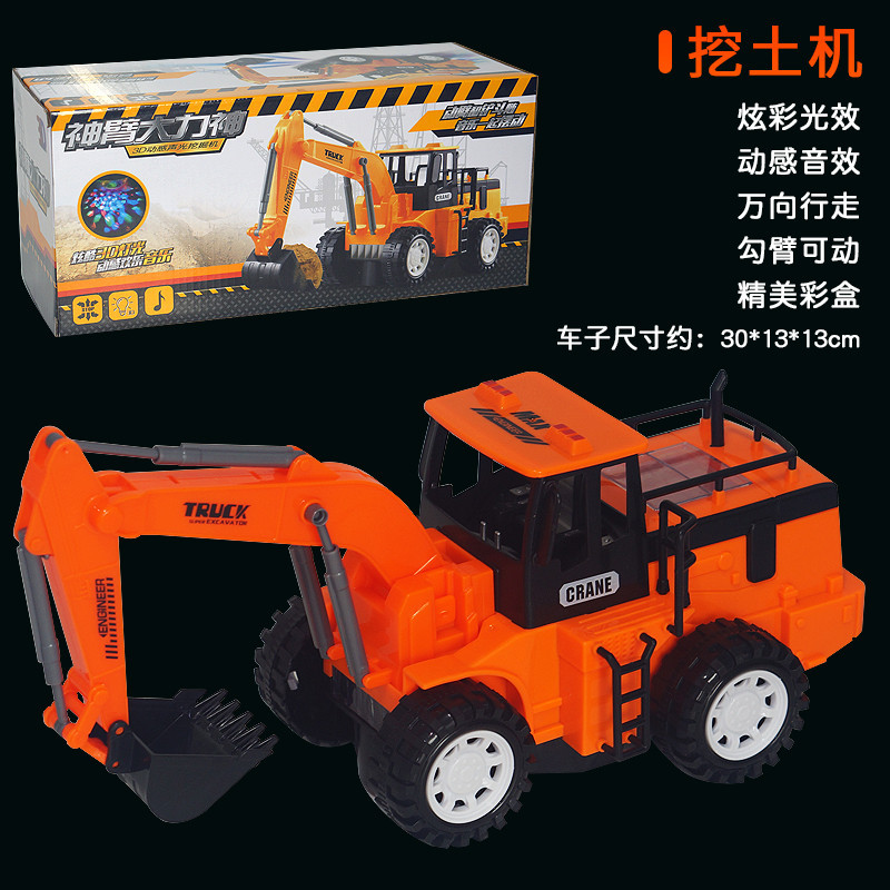 Juguetes de parada al por mayor coche eléctrico grande vehículo de ingeniería universal juguete 4D música ligera modelo de coche de juguete para niños