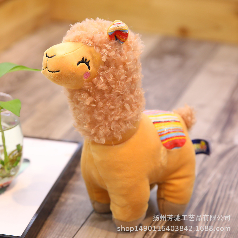 Nuevo peluche de alpaca con ojos entrecerrados, hecho a mano, envío directo