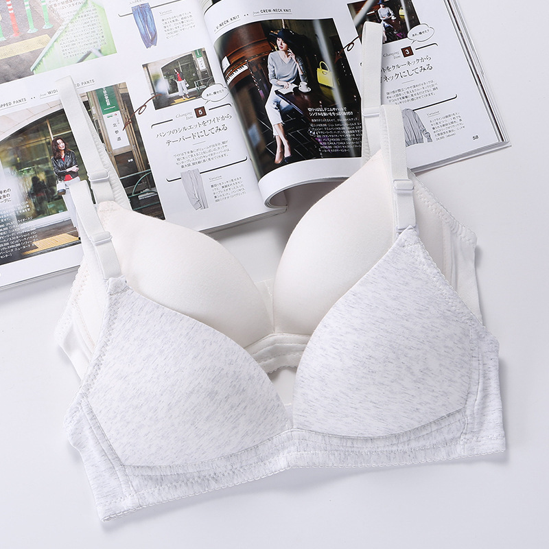 Girls' Non-steel Rings Thin Pure Cotton Bra for Students Girls' Developmental Bra Underwear for Junior High School Students and Senior High School Students
