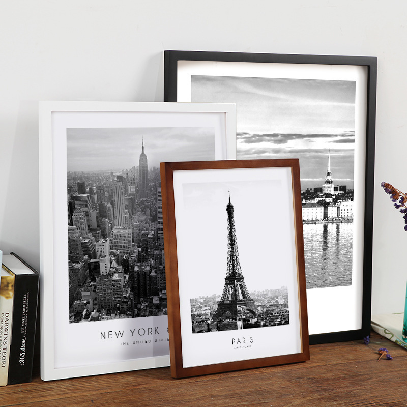 Manufacturer Wholesale Solid Wood Wall Hanging Table Photo Frame 5 6 7 8 10 A4 A3 Paper 12 16inch Photo Studio Picture Frame