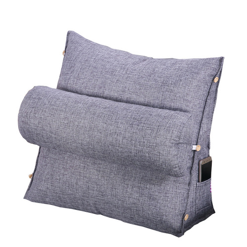 Cross-border special supply of removable and washable solid color imitation linen lumbar cushion, sofa triangle cushion, bay window cushion, bedside back cushion