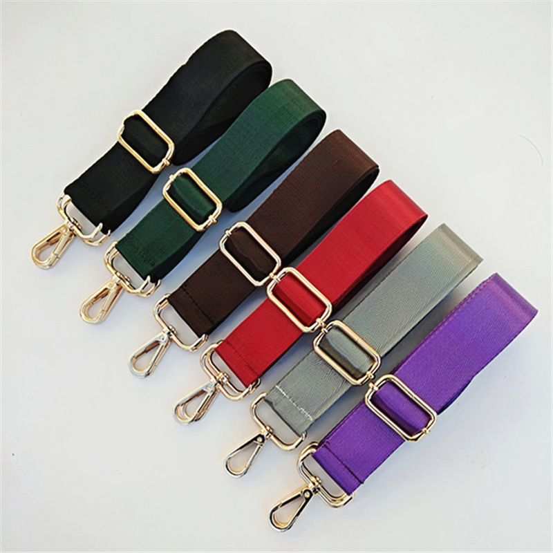 Adjustable bag accessory, fashionable solid color nylon changeable straps lightweight