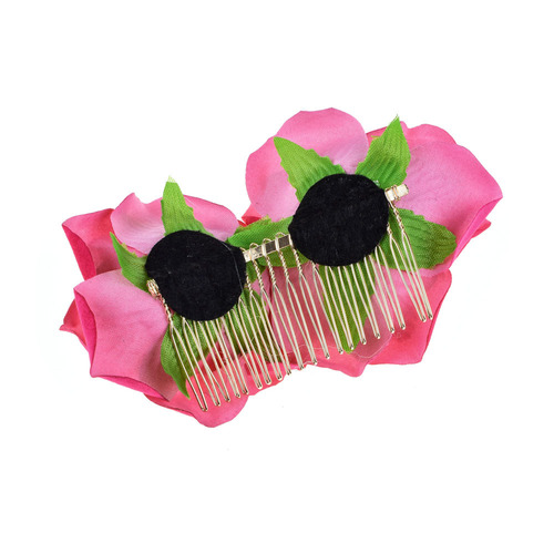 Factory direct sales of new 7CM simulated rose flower comb double flower headdress bridal head flower hair accessories wholesale