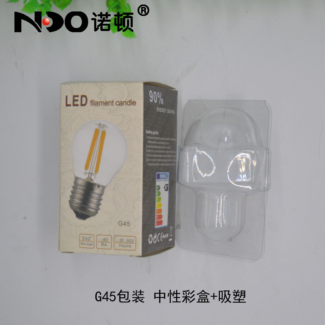 Bombilla LED decoración de vidrio bombilla vintage lámpara de filamento G45 bombilla E27 fábrica directa transfronteriza Alambre de tungsteno