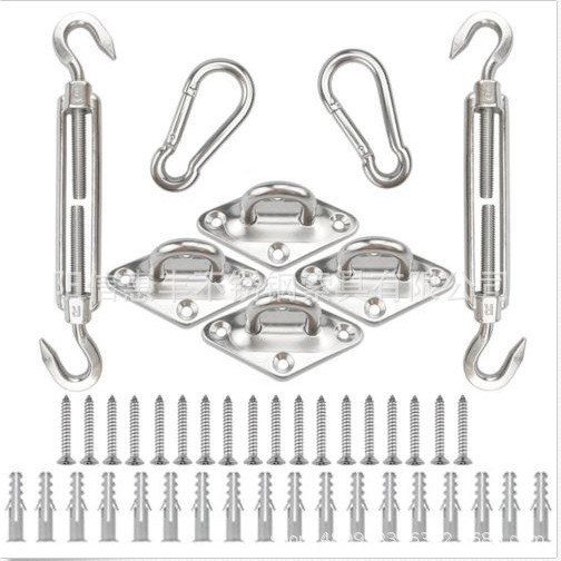 遮阳帆不锈钢配件 遮阳网配件菱扣弹簧钩 花篮螺栓 工厂 吊环