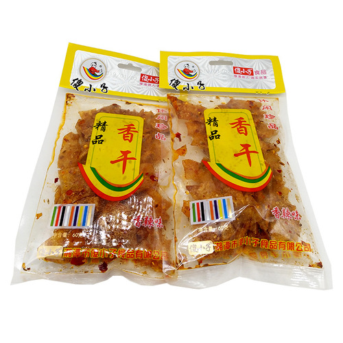 Stupid boy 60g premium smoked tofu, spicy snack bean skin, leisure food, spicy bean product