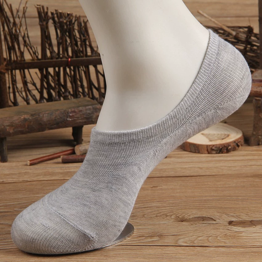 Silicone colored summer invisible cotton black white socks