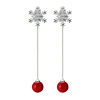 Silver needle, fashionable red earrings, silver 925 sample, 2020, simple and elegant design, internet celebrity