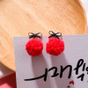 Silver needle, fashionable red earrings, silver 925 sample, 2020, simple and elegant design, internet celebrity