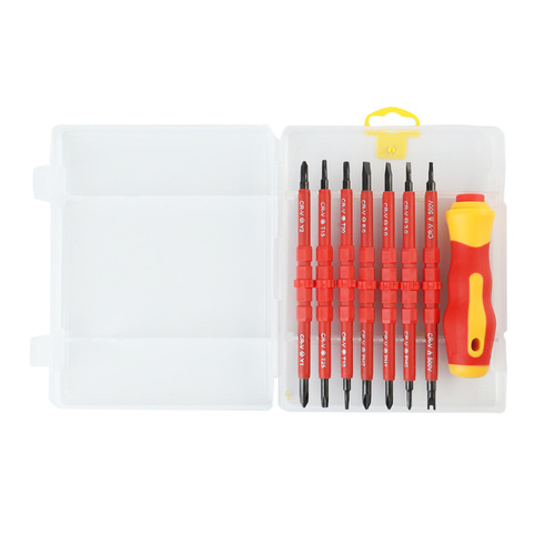 WEEKS electrician's batch telecommunication insulation multi-purpose repair tool factory sales chromium vanadium steel screwdriver set