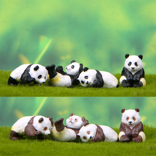 4 Lifestyle Cute Style Panda Figurines DIY Complementary Micro Landscape Succulent Gardening Fresh Scene Dolls