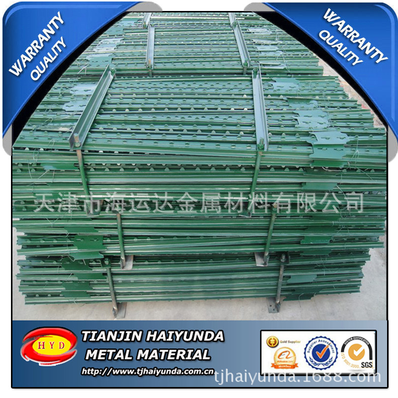 价格优惠镀锌绿色T型围栏桩 /T型疙瘩桩/T型钢桩普碳钢