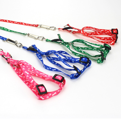 Wholesale Polyester Printed Pet Leash Dog Harness Cat Teddy Small Dog Leash Pet Supplies