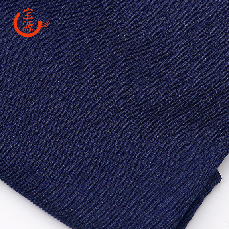 350g螺纹布厂家批发340g针织罗纹布20支面料弹力2x2罗纹中蓝吸汗