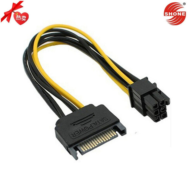 SATA power supply 15p to 6p graphics card reverse power adapter 15 for 6PIN graphics card power cord wholesale