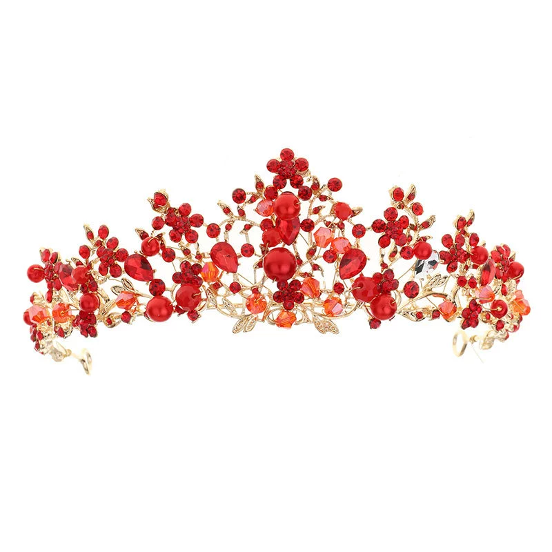 Anfan Korean Handmade Hairgrip для невесты и принцессы - детская корона-брошь, белый или красный
