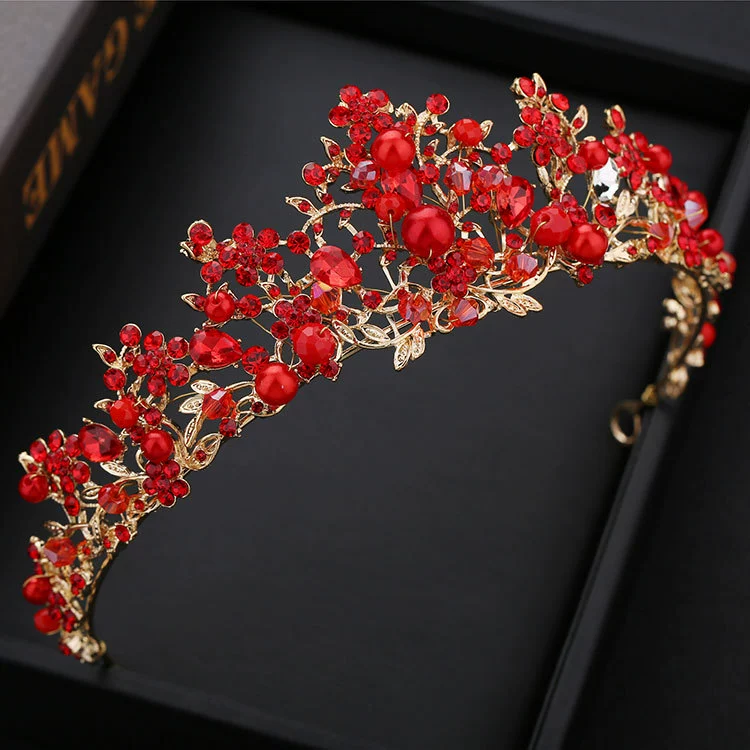 Anfan Korean Handmade Hairgrip для невесты и принцессы - детская корона-брошь, белый или красный