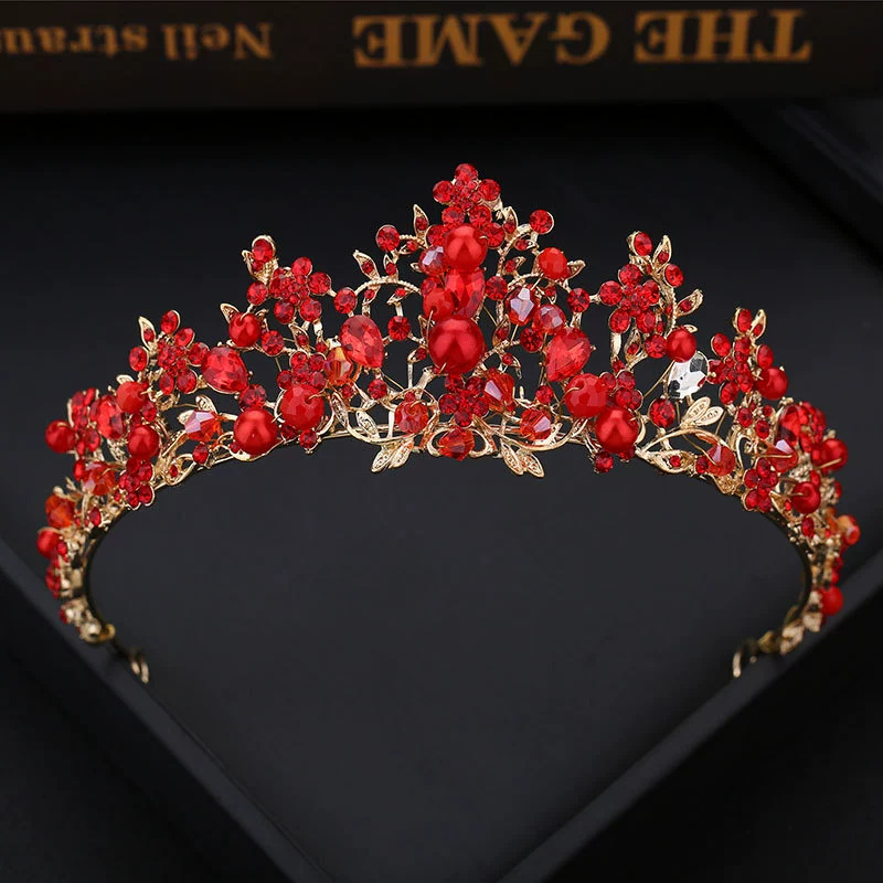 Anfan Korean Handmade Hairgrip для невесты и принцессы - детская корона-брошь, белый или красный