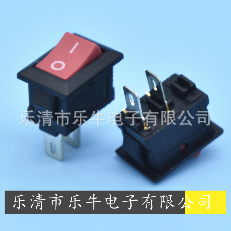 红色小船型开关 KCD11 2脚2档红色小翘板开关 10*15mm小电源开关