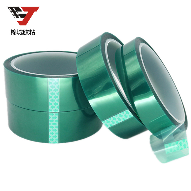 Jincheng adhesivo verde Adhesivo resistente a altas temperaturas PET ultrafino cubierta de pulverización transparente galvanoplastia placa PCB película protectora cinta adhesiva papel