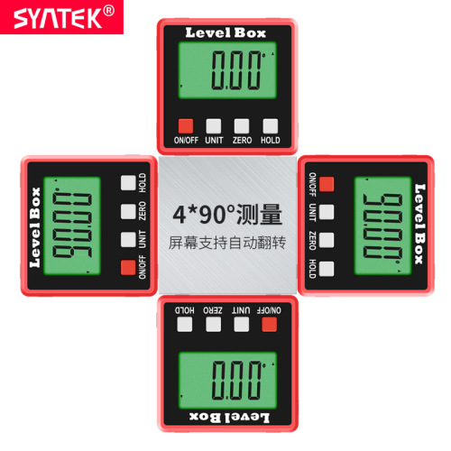 syntek electronic digital level meter digital angle meter inclinometer 360° inclination box angle ruler high precision