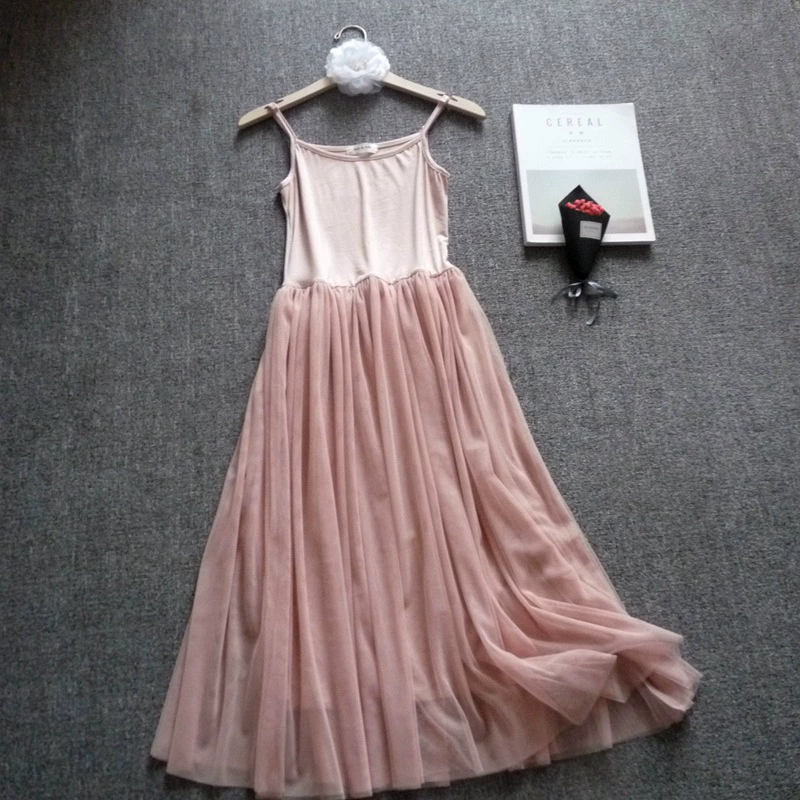 Длинное Двухслойное Сетчатое платье Фея Юбка Кружевная базовая юбка Ремешок Внутренняя Нижняя юбка Модальный Новый стиль