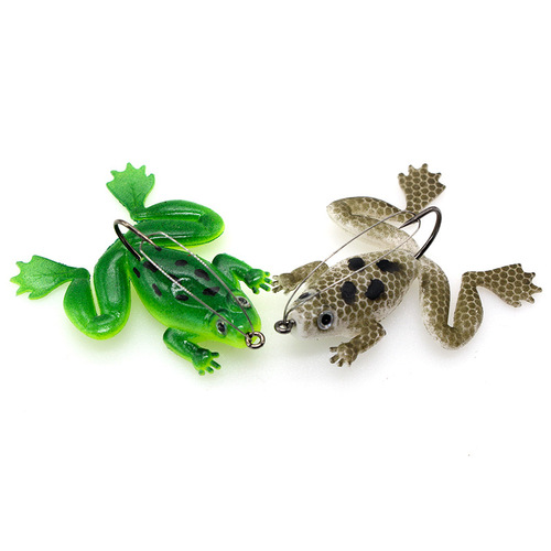 Thunder frog 6cm 5g black fish with hook anti-hanging bottom soft frog Luya bait soft bait soft bait