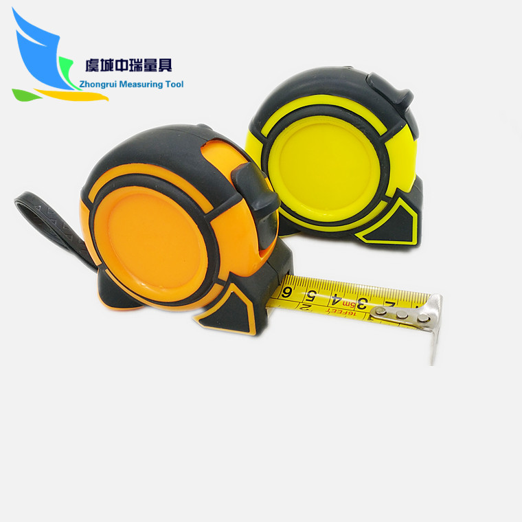 卷尺厂家直销5m卷尺ABS新料+TPR包胶卷尺不锈钢尺带