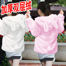 2025冬季胖MM加厚保暖羊羔毛绒外套可爱学生加绒卫衣外套