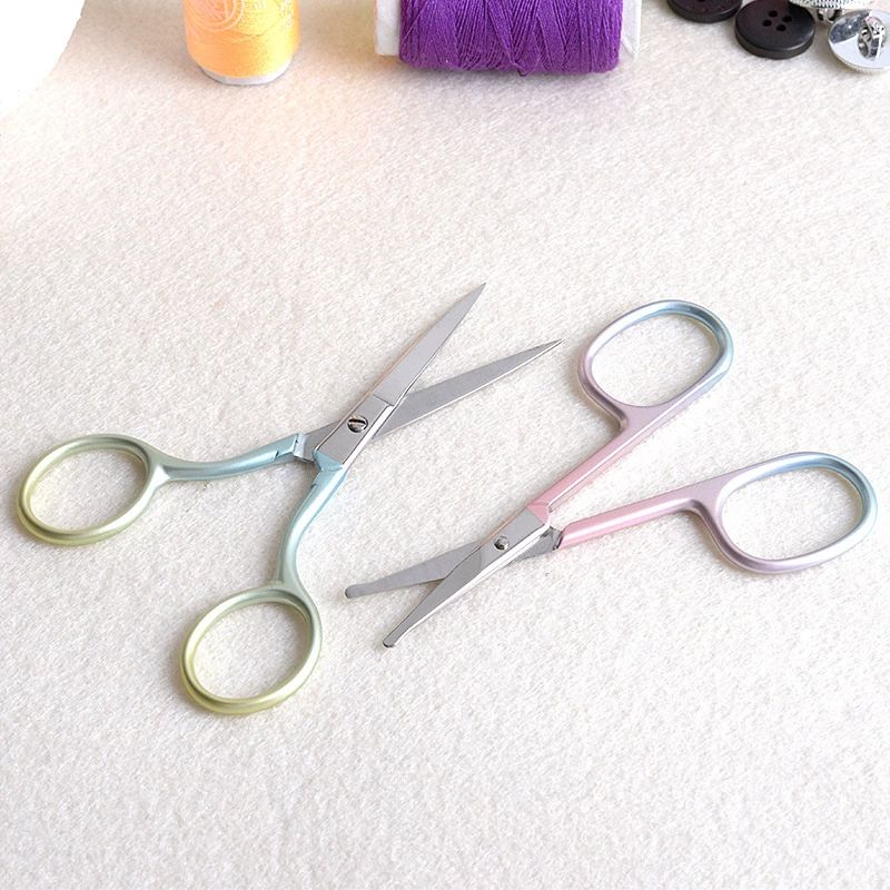 9,6 см градиент из нержавеющей стали ножницы для бровей нос ножницы для волос ножницы для вышивания домашние острые практичные маленькие ножницы цвет Nano